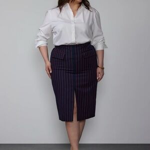 ⚡️3/$17⚡️New York & Company Blue Knee-Length Pencil Skirt with Slit